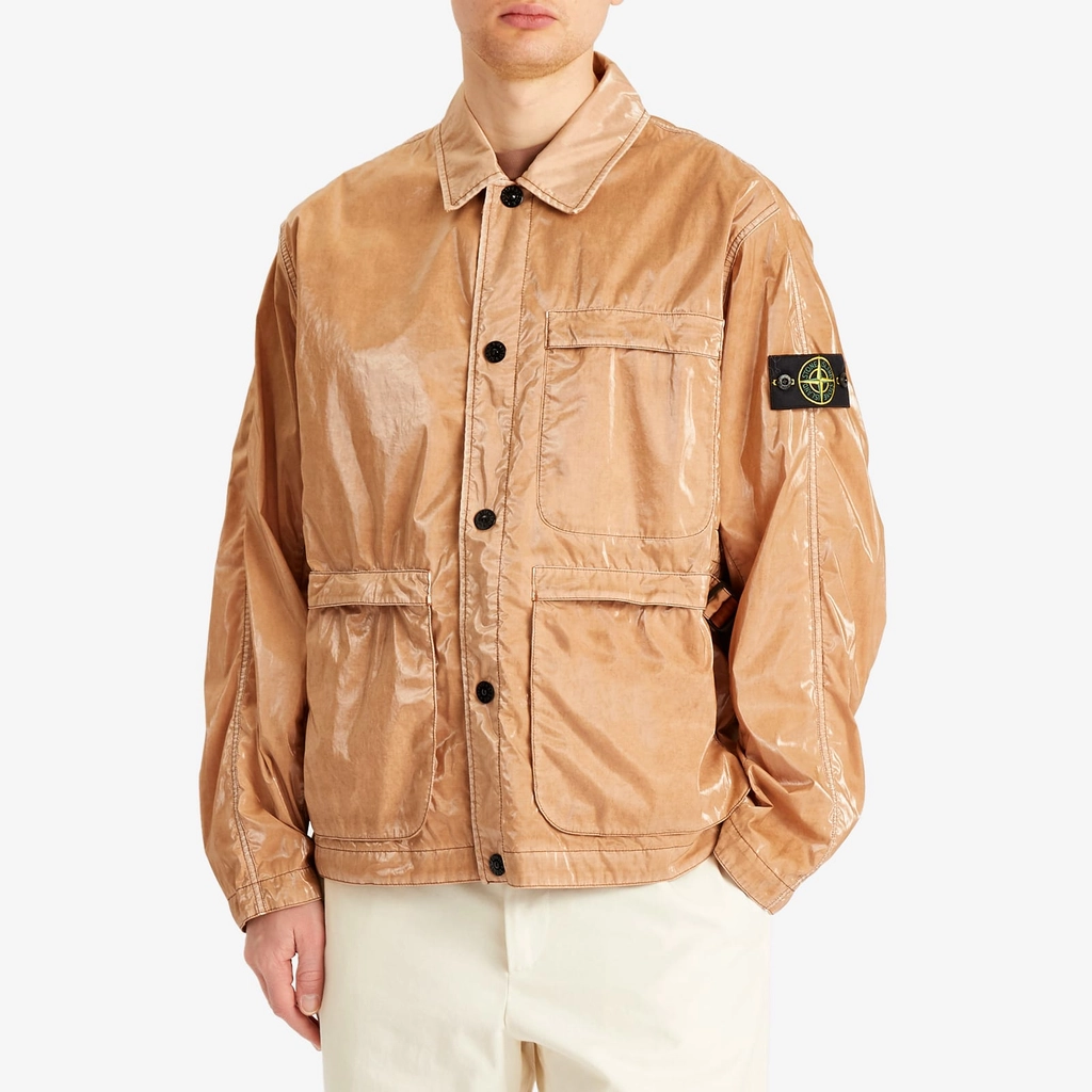 Stone Island Men's Mussola Prismatica Pietra Jacket Sienna